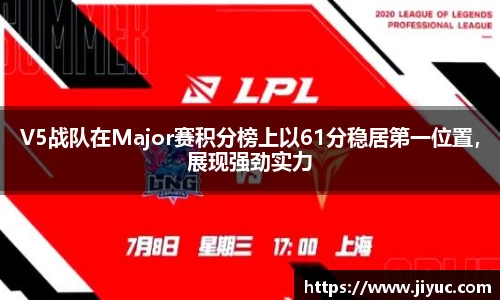 V5战队在Major赛积分榜上以61分稳居第一位置，展现强劲实力